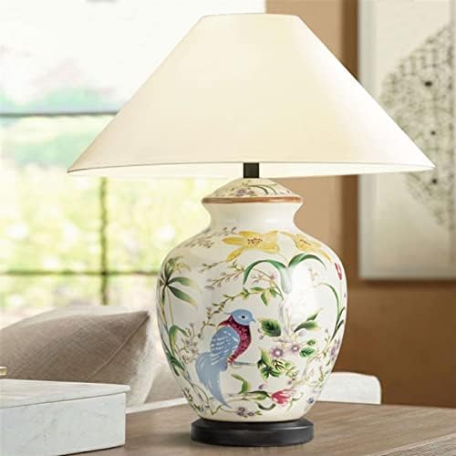 Sunesa Lide Side Table Lamps Прекрасен цвет и образец на птици керамичка маса за ламба за затворено декорација ламба практична спална
