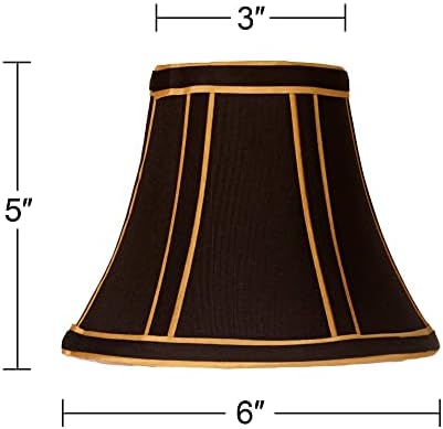 Сет од 4 нијанси на ламби за империја црна со злато трим мали 3 горе x 6 дното x 5 Висока канделабра клип -кантри - SpringCrest