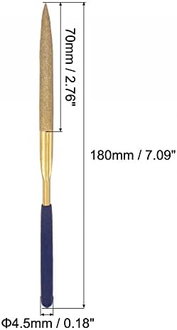 uxcell Дијамант Игла Датотеки, 4,5 mm x 180mm Титаниум Обложени Половина Круг Тип Датотека Рачки Рака Алатка За Метал Дрво Камен Мермер