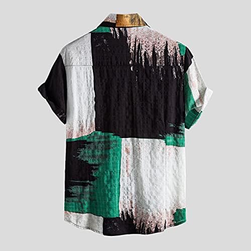 XXBR хавајски кошула кратки ракави печатени копче надолу по летни кошули за фустани на плажа