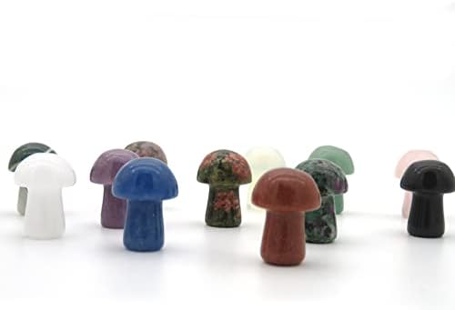 Кристална Печурка | Комплет Од 12 Терапевтски Кристални Печурки, Природно Полирани. Психолошко Ослободување Од Стрес, Погодно за Медитација, Јога, Собирање, Кристал?