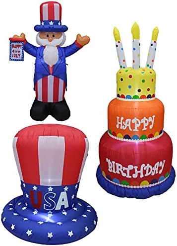 Ден на патриотски ден на патриотска независност и украси за роденденски забави вклучуваат 4 стапки високи чичко Сем, 4 нозе високи