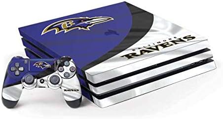 Skinit Decal Gaming Gaming Skin Chain компатибилен со PS4 Pro конзола и пакет на контролори - Официјално лиценциран дизајн на NFL Baltimore Ravens Design