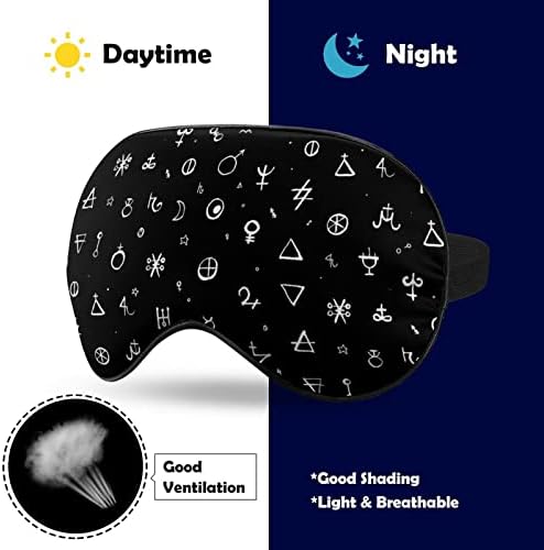 Окултен Готски Симбол Маска За Очи За Спиење Затемнување Ноќни Врзани Очи Со Прилагодлив Ремен За Мажи Жени Патуваат Јога Дремка