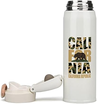 Камуфлажа калифорниска репбична изолација шише со вода со капаци изолиран од не'рѓосувачки челик, двојна wallидна канцеларија домашна чаша