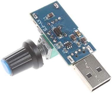 NOYITO 5V USB Вентилатор Регулатор За Контрола На Брзината Без Чекори Со Модул За Брзина НА Прекинувачот DC 4-12V до 2,5-8V 5W (Пакет од 2)