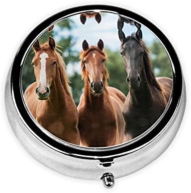 Животински коњи тркалезна мини пилула кутија - Дневен организатор на витамин за диспензери за пилули