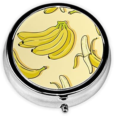 Банана печати тркалезна пилула кутија, унисекс мини преносна кутија за пилули за дома, канцеларија и патување