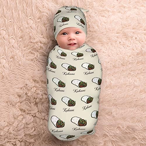 Пурбул персонализирана тортилја бурито затегнување на ќебето за бебиња за бебиња за прием на ќебиња кои примаат новороденчиња