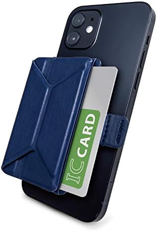 Elecom AMS-BPDSNV џеб за картички Magkeep, мека кожа, функција за штанд, магнетна адхезија, компатибилен со сериите iPhone 12,