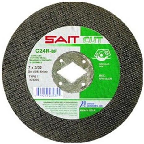 Обединети абразиви SAIT 23235 7x3/32x5/8 C24R Дијамант Арбор бетонски пресечни тркала, 25 пакувања
