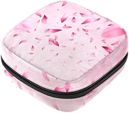Период торба, санитарна торба за складирање на салфетки, држач за подлога за период, торбичка за шминка, розова цветна ливче уметност