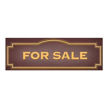 CGSignLab | „За продажба -класична кафеава“ прозорец за прицврстување | 36 x12