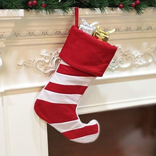 Nuobesty Божиќни чорапи торбички подароци и лекување торба што виси Божиќни украси за украси на дрвја, парични кеси за забава деца Божиќни