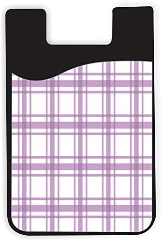 Дизајн на проверки на лаванда карирани - силиконски лепила за лепила за лепила за лепила за лепила за лаптични картички за iPhone/галаксии