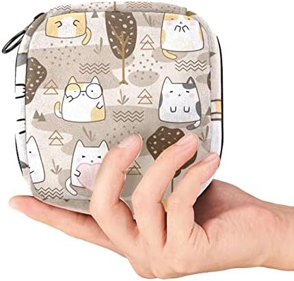 слатки мачки носат очила Торби За Складирање Санитарни Салфетки Торба За Период За Тинејџерки Торби За Перничиња За Период За Училиште