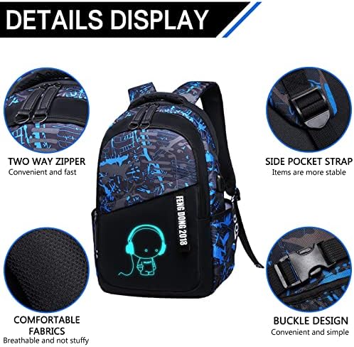 ЕДОСА Прозрачен Ранец Ранец За Лаптоп-Прилагодлив Ремен За Рамо Водоотпорен Црн Ранец Со USB Порт Ранец За Полнење