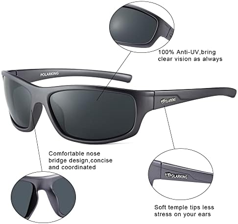 POLARKING 2 ПАКЕТ Поларизирани Спортски Очила За Сонце За Мажи мат Финиш Очила За Сонце Огледало ЛЕЌА УВ Блокирање