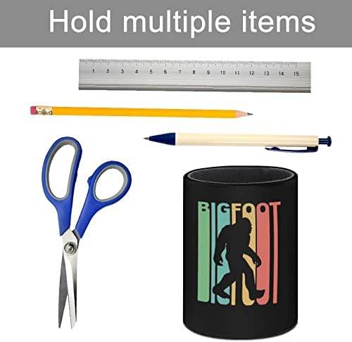 Ретро Bigfoot Siluette PU кожни моливи за моливче за тркалезно сад за садови за контејнери за канцеларија за канцелариски дом за канцелариски