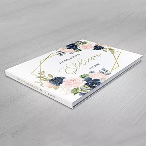 Дубао персонализирана книга за гости за венчавки алтернативна геометриска книга за свадби за венчавки, цветен свадбен албум свадбен