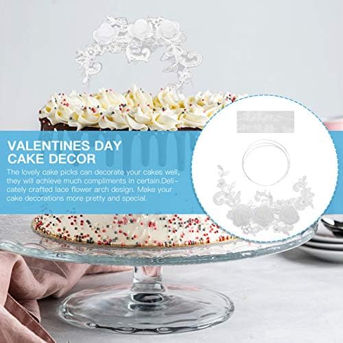 Валиклуд Капацилос пара Кекс 2 парчиња Бела Цветна Чипка Цветна Торта Десерт Овошни Избори За Годишнина Од Венчавката Роденден