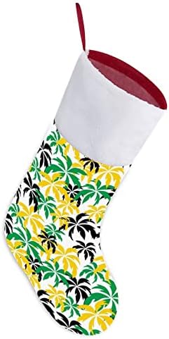 Палма Јамајка Божиќни чорапи за порибување со кадифен камин што виси за Божиќно дрво