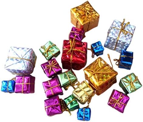 Томаибаби 72 парчиња Кутија За Подароци Божиќни Орнаменти 2,5-5 см Мини Завиткани Сегашни Кутии Минијатурни Украси Од Фолија Кутии За Украсување