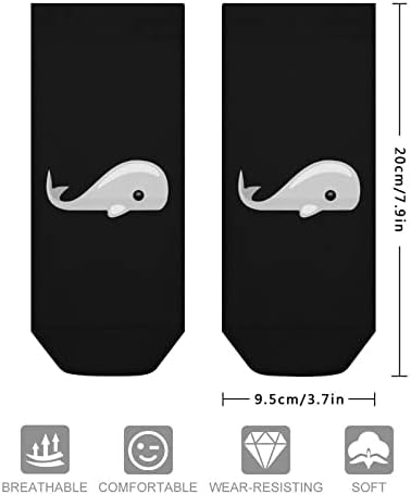 Мал кит спортови чорапи со ниско сечење, без шоу глужд, атлетски трчање кратки чорапи за мажи жени