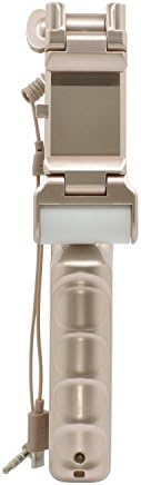 Bluesea 8362-001Gold Selfie Stick, селфи стап, ефект на убавина на кожата, копче за бленда, LED светло, злато
