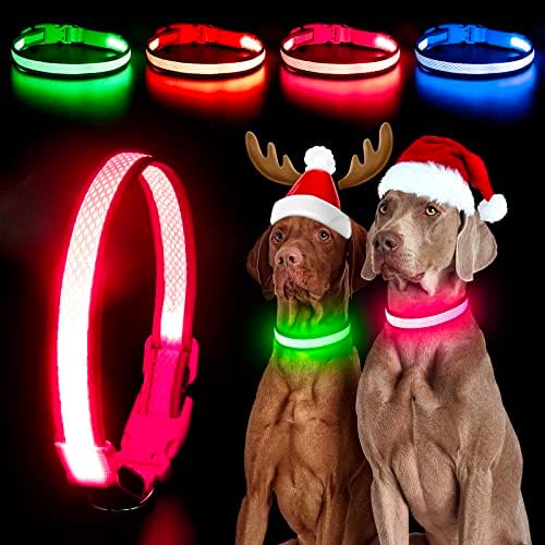 Yfbrite светло јака за кучиња, јака за дополнување на кучиња, водоотпорна светлина од јака од кучиња, прилагодлива рефлексивна трепкачка