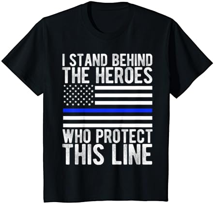 Тенка Сина Линија Знаме - Полициски Херој Поддршка За Спроведување На Законот Маица
