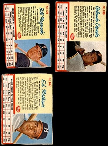 1962 Постави за стартување на картички за бејзбол 25/лот GD+