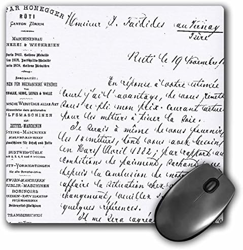 3дроуз доо 8 х 8 х 0,25 Инчи Подлога За Глувче, Црно-Бело француско писмо Гроздобер Уметност