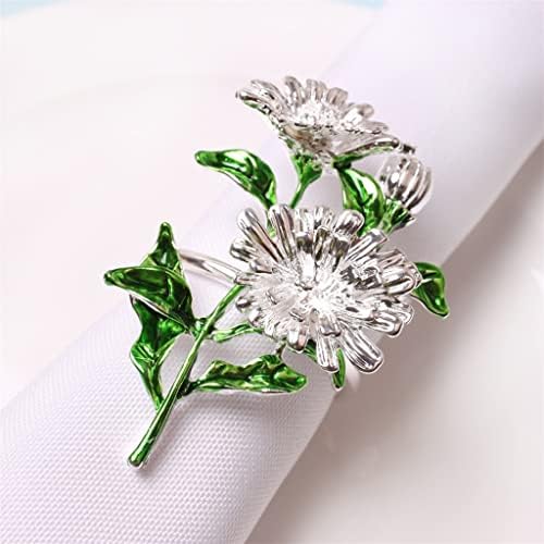 Xjjzs 12 парчиња украси за маса пролетни маргаритки прстени за салфетка растителни салфетки цвеќиња салфетки прстени лето