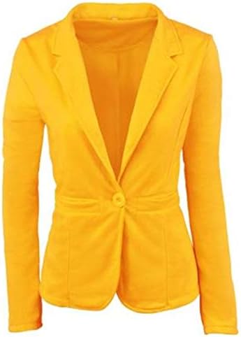 Andенгвел редовни комбинезони на женски џебови со цврста боја јакна за деловни преговори Формално носење