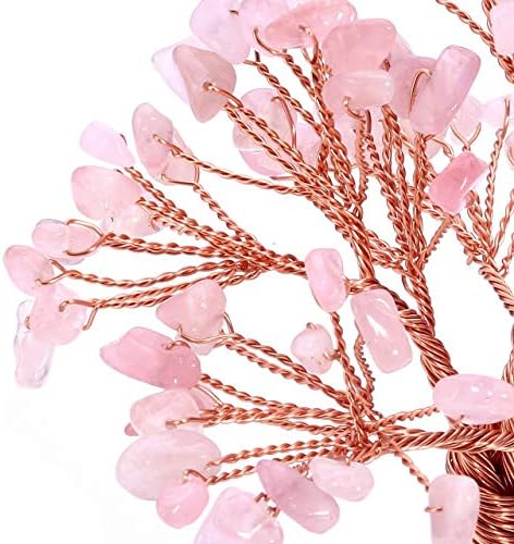 Пакет на врвот Плаза - 2 артикли: Заздравувачки кристали роза кварц бакарно дрво дрво Фенг Шуи среќа фигура и природна роза кварц лековити