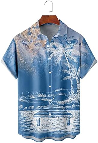 Xxbr 2023 3Д печатење на сликање цветна хавајска кошула мажи жени исклучуваат јака гроздобер улична компресија за мажи