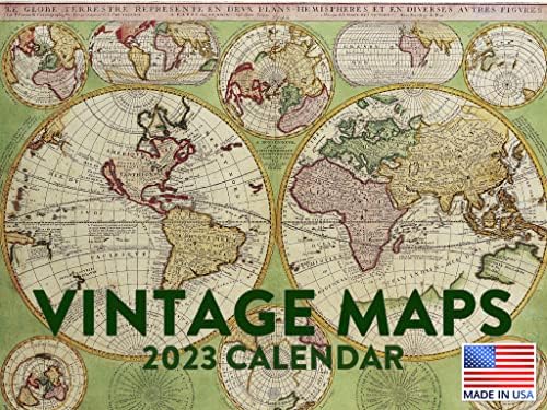 Календар За Гроздобер Мапи 2023 Месечен Календар За Закачување Ѕидови Атлас Светски Мапи Светска Историја Картографија Декор Голем Планер 24 Месеци-Целосна