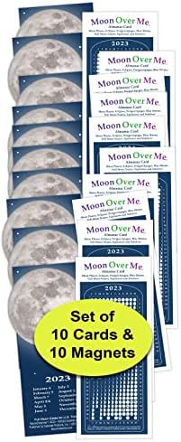 Календар На Месечината 2023 Магнет Месечина Сонувач, 10 Сет Пкг, 10 Магнетни Календари Плус 10 Месечина Над Мене Информативни Картички