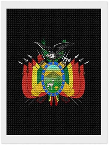 Грб На Боливија Прилагодени Комплети За Сликање Дијаманти Сликаат Уметничка Слика По Броеви за Декорација На Домашен Ѕид 12 х16