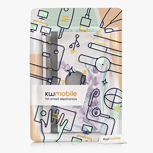 Kwmobile 360° Случај Компатибилен Со Samsung Galaxy Tab S7 Плус/Таб S7 FE-Случај Pu Кожа Таблета Покритие Со Штанд-Лаванда Цвеќиња Виолетова/Тиркизна/Виолетова