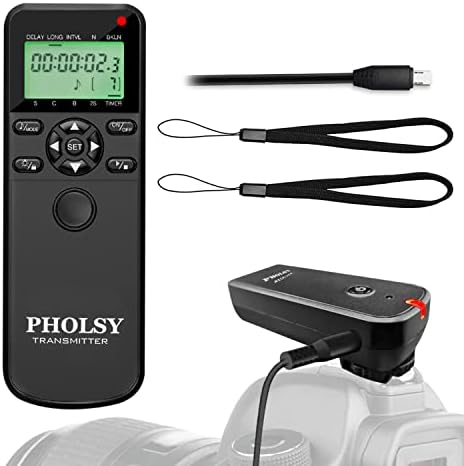 Pholsy for Sony Cameras Shutter Timer Remote Control S8 Shutter Release компатибилен со Sony A7R IV III II, A7III A9 A7IV A7R A7S