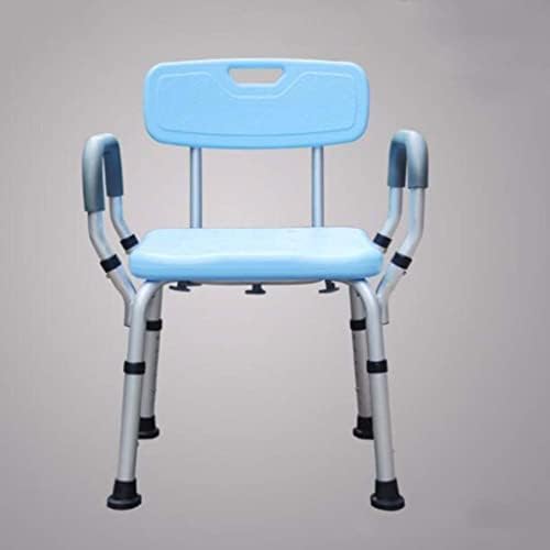 Столче за туширање со тешки туш со грб со потпирач за потпирачи за потпирачи за потпирачи за бања, прилагодлив правоаголен алуминиумски столче