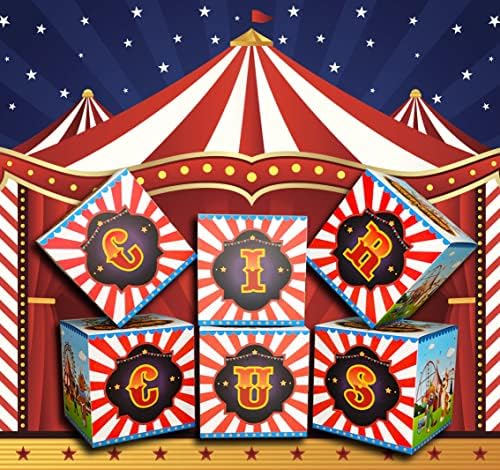 Циркуска Тема Украси За Забави 6 Парчиња Комплет Големи Кутии За Подароци За Циркуски Забави Карневалски Украси За Забави Циркуска Забава
