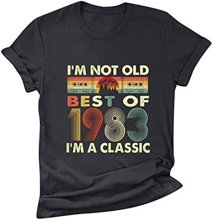 Не сум стар, јас сум класичен гроздобер 1983 година 40-ти роденденски подароци маица мажи жени маица писмо печати летни кошули врвови