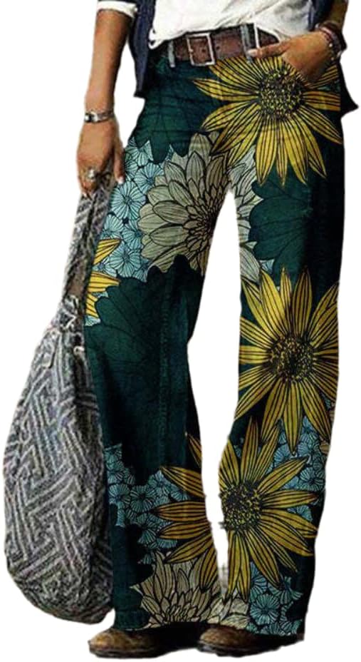 УКТЦФБЦТВ Товарни Панталони Пролетна Облека Женска Облека Печатење Улична Облека Во Етнички Стил Секојдневен Есенски Елегантен Бастет