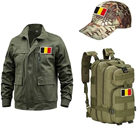4 парчиња белгиски белгиски знаме закрпи, кука и јамка извезени тактички закрпи на знамето за ранец за ранец за капаци.