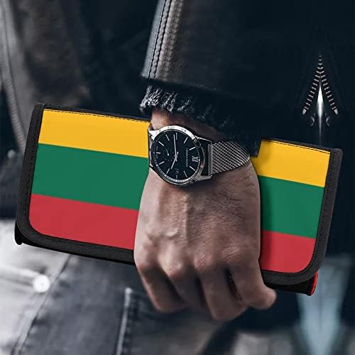 Случај за носење на знамето на Литванија за торба за складирање на заштитни патувања со карти со слотови за картички