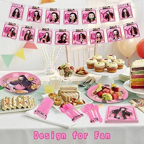 72 п.п. Незуко роденденски украси за роденденски банер, таблички салфетки сетови за розови партиски материјали, украси Деца