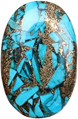 Реал-Гемс 29,65 КТ. Лабава природна бакарна тиркизна брилијантен овален скапоцен камен, за накит што прави енергија, завиткување на